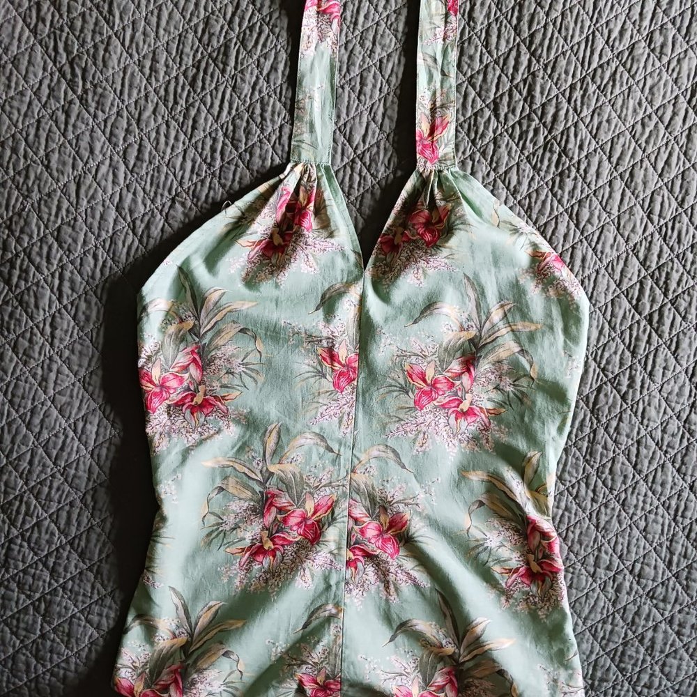 Vintage Tommy Hilfiger halter in tropical print - size small